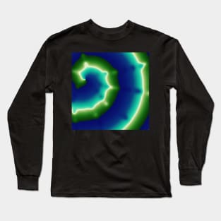 Bright blue and green spirals Long Sleeve T-Shirt